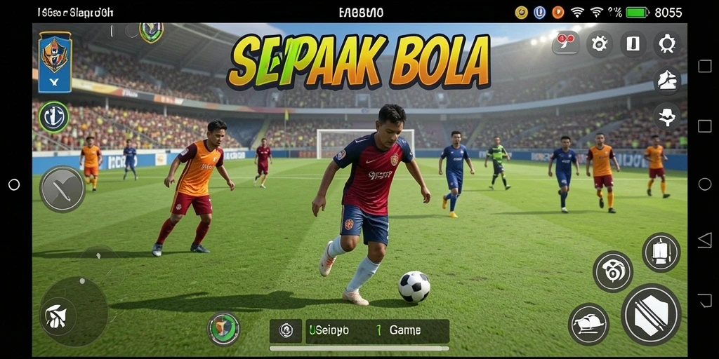 Tampilan gameplay menegangkan dalam permainan sepak bola 8055.