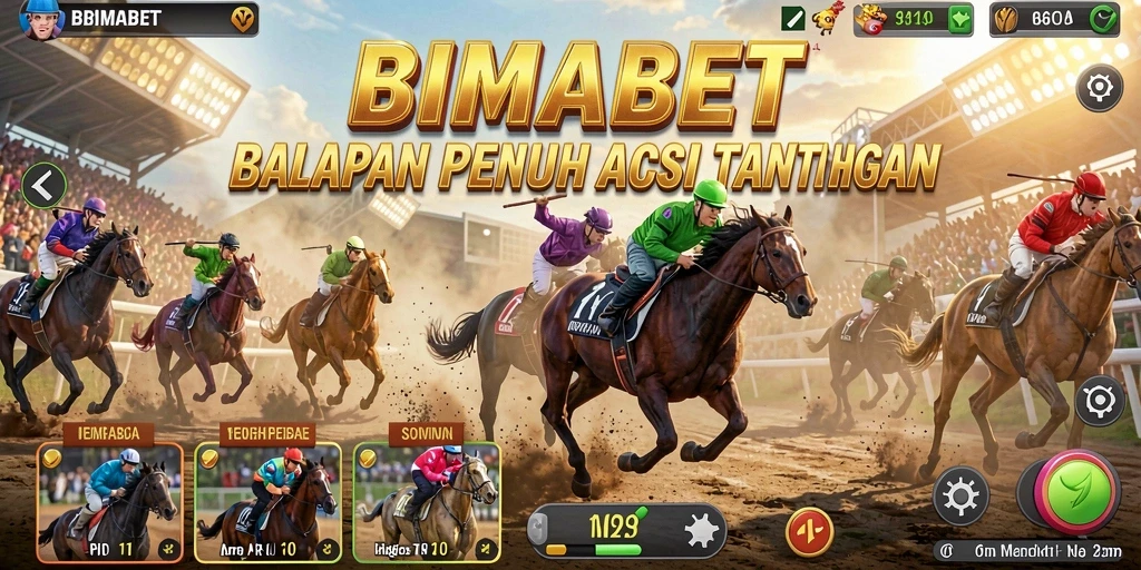 Tangkapan layar gameplay <strong>BIMABET</strong> menunjukkan aksi balapan yang mendebarkan.