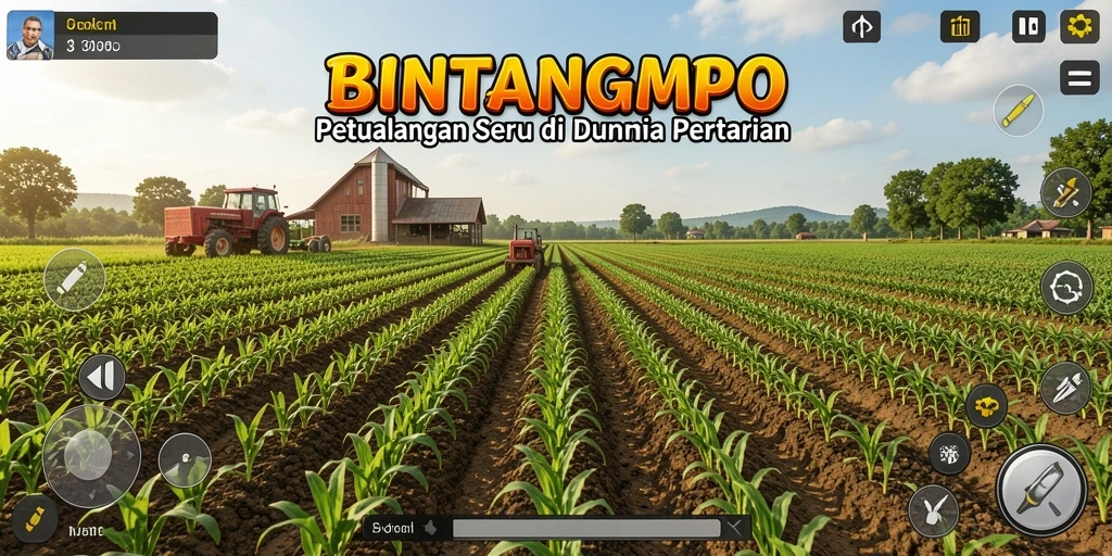 Screenshot BINTANGMPO menampilkan gameplay bertani yang menakjubkan.