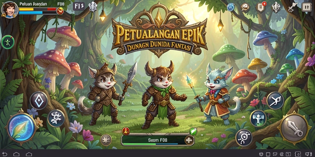 Tampilan gameplay F08 yang memukau dalam petualangan RPG.