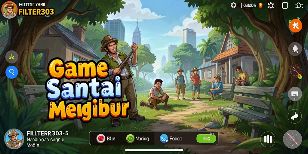 Tampilan gameplay FILTER303 yang menarik dan penuh warna.