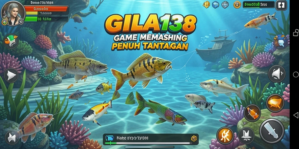 Tampilan permainan memancing yang menarik dan penuh aksi.