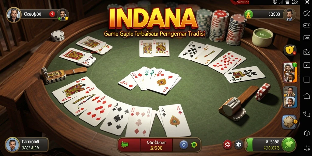 Tampilan seru dari gameplay Gaple di INDAAA.
