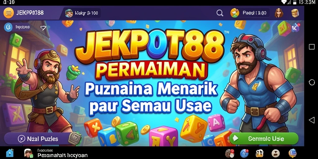 Tampilan seru gameplay puzzle dalam JEKPOT88 yang mendebarkan.