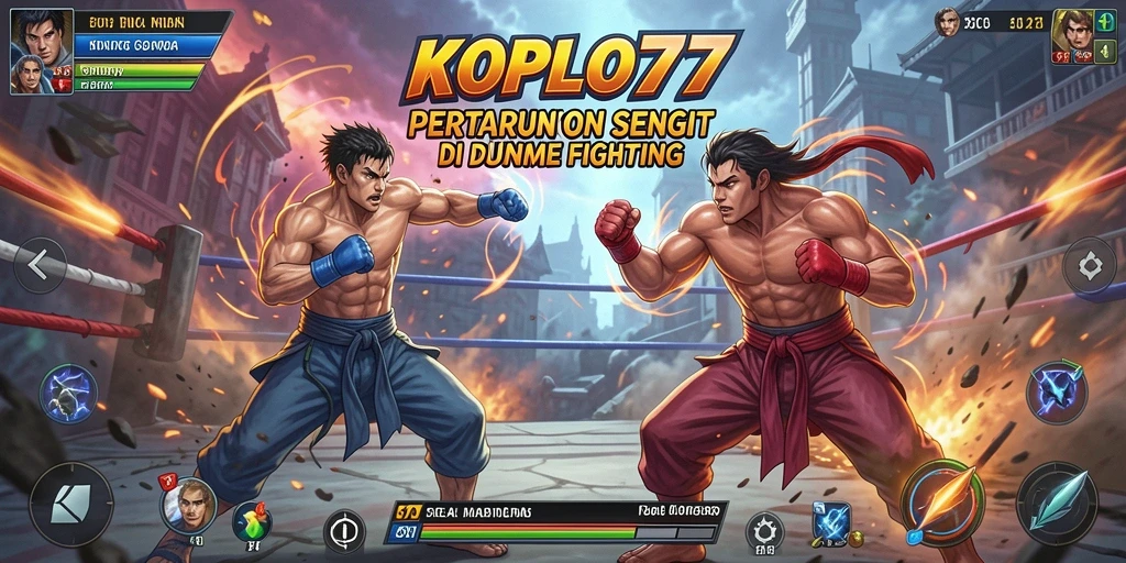 Tampilan aksi seru dalam gameplay KOPLO77 yang menggugah semangat bertarung.