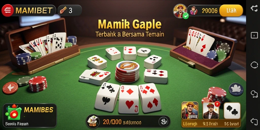 Tampilan gameplay Gaple yang seru dan mendebarkan dalam MAMIBET.