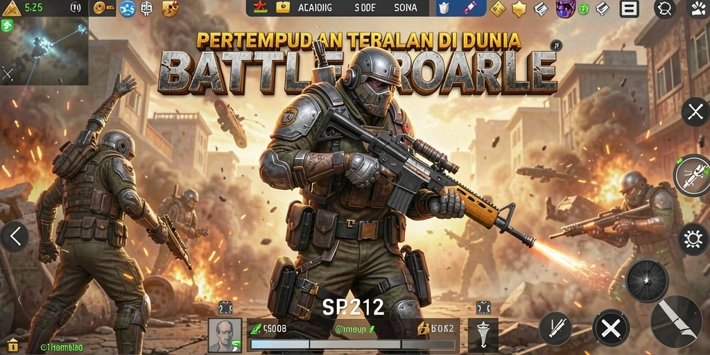 Tampilan gameplay <strong>SP212</strong> saat pertempuran yang intens dan mendebarkan.