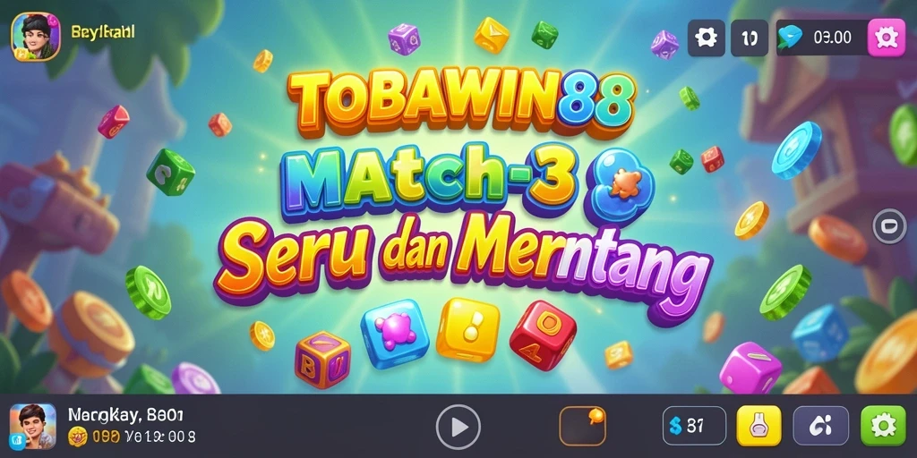 Screenshot gameplay TOBAWIN88 dengan elemen Match-3 yang seru.