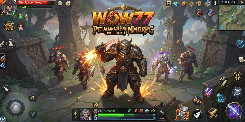 Screenshot gameplay <strong>WOW77</strong> dengan karakter beraksi di dunia fantastis.