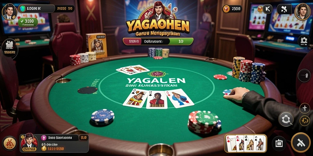 Tampilan gameplay Poker yang seru dan mengasyikkan.
